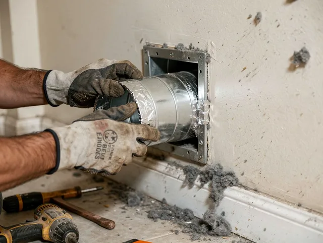 Professional dryer vent repair and installation by San Gabriel Dryer Vent Cleaning in San Gabriel